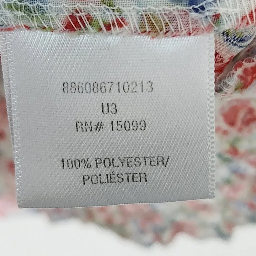 BONGO Prairie Style Sheer Floral Roses Ruffled Top Sz L - Picture 13 of 13